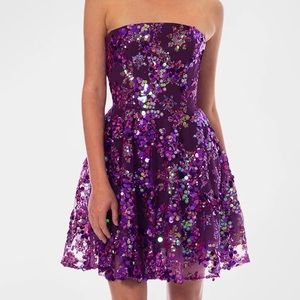 Sequined Sparkly Fit-and-Flare Mini Dress Perf for Eras Tour